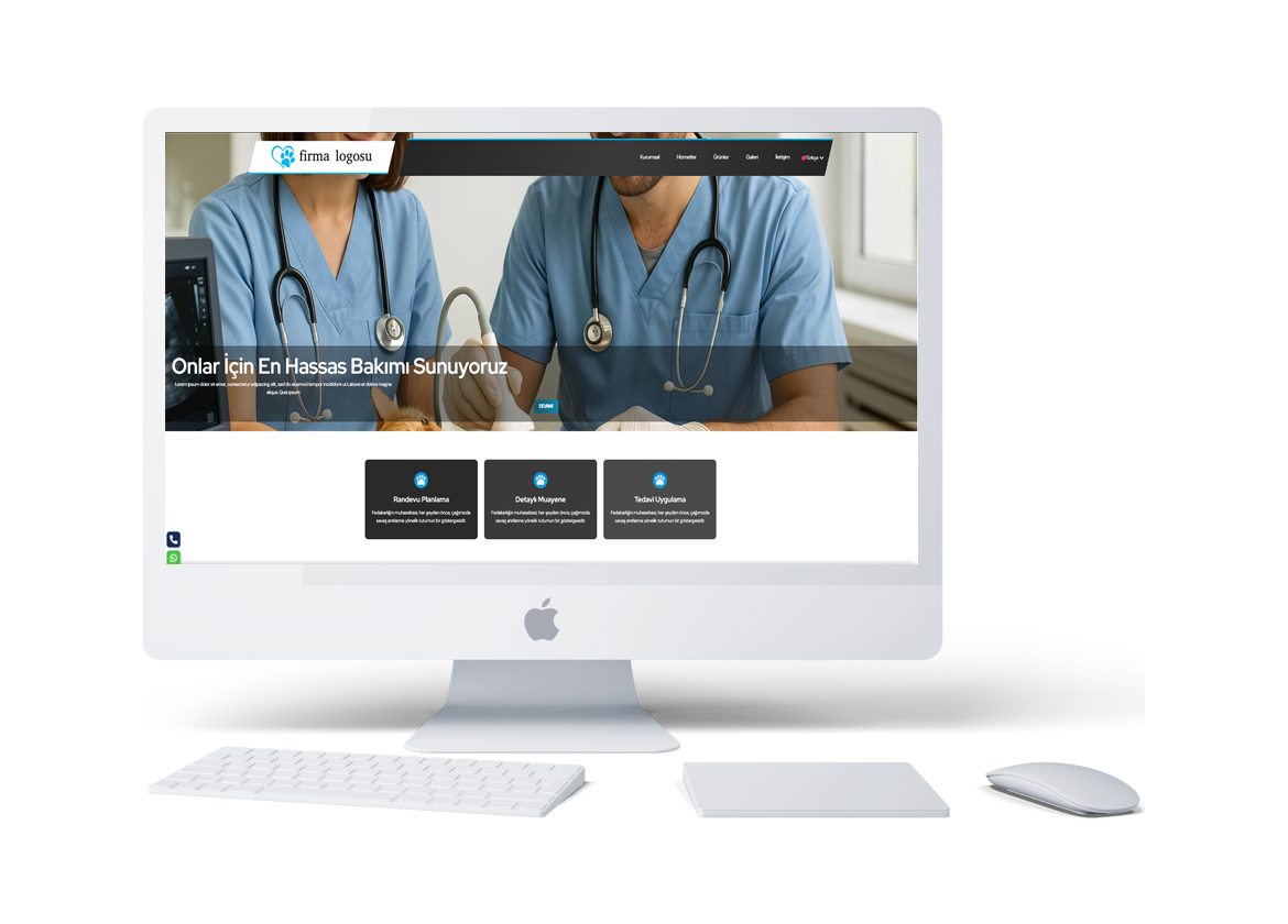 Gelişmiş Yönetim Panelli Veteriner Hekim Hizmetleri Web Sitesi Paketi – CanDost

Diğer benzer tüm sektörler ile uyumludur.

Modülleri Kapatıp Açma Özelliği

Dinamik Sınırsız Dil Özelliği

Resim Galerisi Yönetimi

Video Galerisi Yönetimi

Haberler Modülü

Ürünler Yönetimi

Ürünler Kategori Yönetimi

Hizmet Sayfaları Yönetimi

Sınırsız Sayfa Ekleme / Silme / Düzenleme

İletişim Sayfası Ayarları

Google Maps

Sosyal Medya Link Yönetimi

Sef Seo Link Yapısı ile google da daha çabuk index alma

Üst Menü Yönetimi

Footer Menü Yönetimi

Site Logosu, Açıklamaları, Seo Alanları Kontrolü

Ana Sayfa Blok Yönetimi

Müşteri yorumları modülü

Kadromuz Modülü

Bayi / Şube Haritalı Gösterim

Slider Alanı Yönetimi

Ve Daha bir çok özelliği demo siteyi inceleyerek görebilirsiniz..


----------------------------------------------------------
Hazır Web Sitelerimizin Genel Özellikleri;

Hazır Web Sitesi yazılımlarımızın hepsi yönetim panellidir. Kolayca yönetilebilir , düzenlenebilir ve sınırsız içerik girişi yapabilirsiniz. Tamamen Türkçe altyapıya sahip bu yazılımlarımız tüm mobil cihazlar ile uyumlu responsive bir yapıdadır. Medyaweb, özelleştirilebilir profesyonel hazır web siteleri üreten Türkiye'nin en büyük hazır site platformudur.

Yazılım menüleri ve sayfalarını istediğiniz gibi düzenleyebildiğiniz için tüm site tasarımını başka sektörlere uygun olarak çevirebilirsiniz..

Düzenleme: Gelişmiş Yönetim Paneli
Uyumluluk: Responsive
Lisans Durumu: Domain Lisanslı
Hosting Paneli: Ücretsiz
Web Sitesi Teknik Destek: Ücretsiz
Güncelleme: 2026
